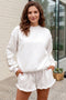 Polka Dot Print Side Stripe Detail Casual Sweatshirt 2Pcs Short Set