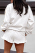 Polka Dot Print Side Stripe Detail Casual Sweatshirt 2Pcs Short Set
