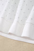 Polka Dot Print Side Stripe Detail Casual Sweatshirt 2Pcs Short Set
