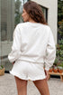 Polka Dot Print Side Stripe Detail Casual Sweatshirt 2Pcs Short Set