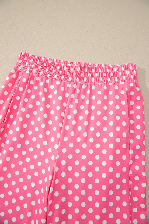 Polka Dot Print Slim Tank And Loose Pant Set