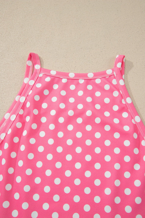 Polka Dot Print Slim Tank And Loose Pant Set