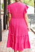 Polka Dot Print Smocked Ruffle Sleeve Midi Dress