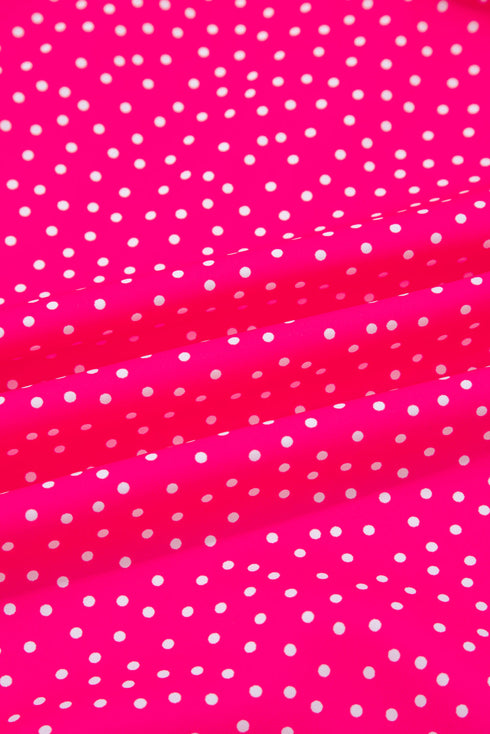 Polka Dot Print Smocked Ruffle Sleeve Midi Dress