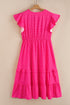 Polka Dot Print Smocked Ruffle Sleeve Midi Dress