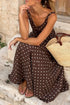 Polka Dot Print Square Neck Sleeveless A-Line Maxi Dress