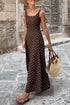 Polka Dot Print Square Neck Sleeveless A-Line Maxi Dress
