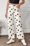 Polka Dot Print Wide Leg Ankle Length Denim Jeans