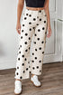Polka Dot Print Wide Leg Ankle Length Denim Jeans
