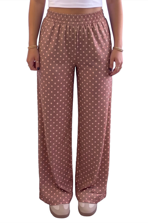 Polka Dot Printed Loose Silhouette Retro Inspired Pants