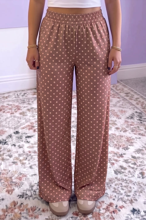 Polka Dot Printed Loose Silhouette Retro Inspired Pants