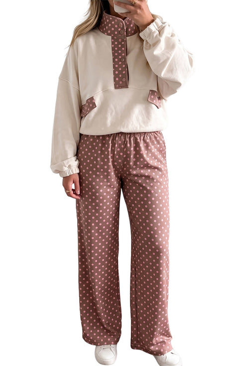 Polka Dot Printed Loose Silhouette Retro Inspired Pants