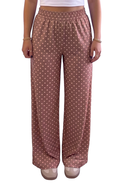 Polka Dot Printed Loose Silhouette Retro Inspired Pants
