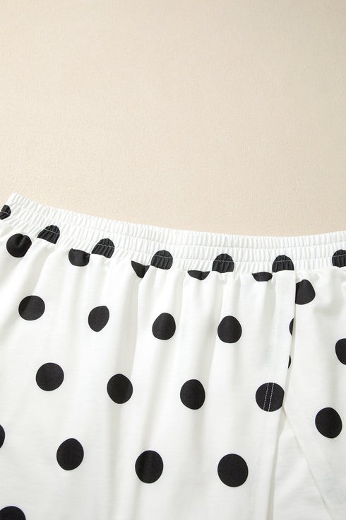 Polka Dot Printed Tank Split Skort Loungewear
