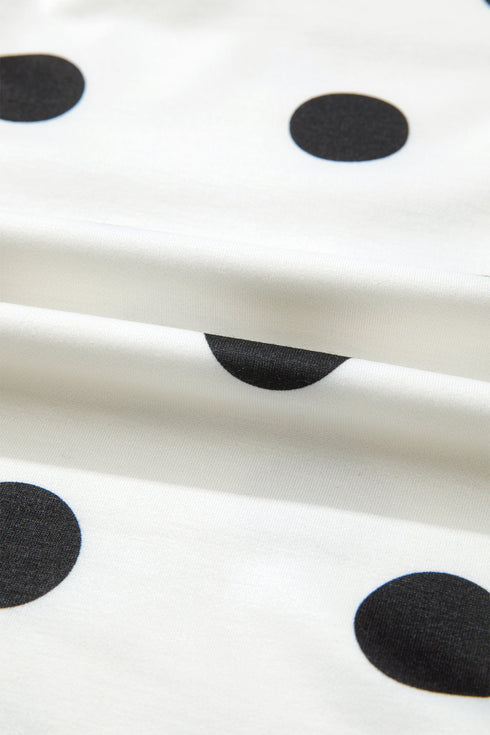 Polka Dot Printed Tank Split Skort Loungewear