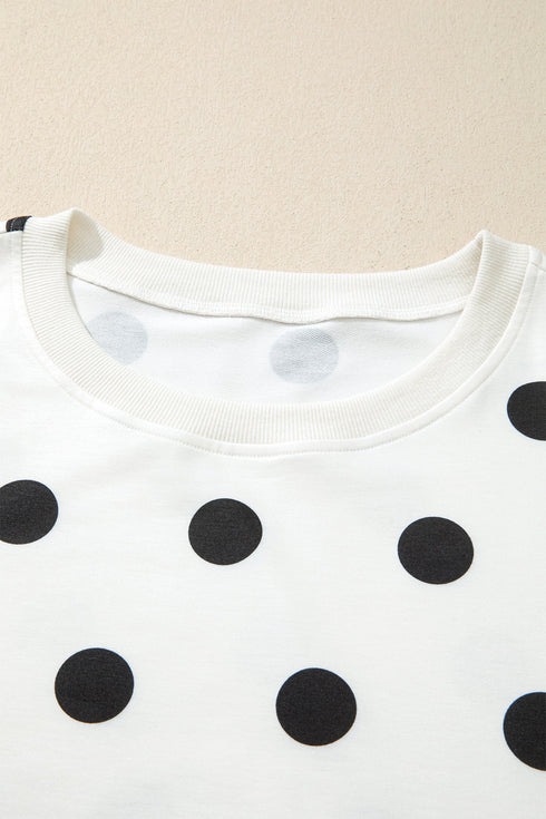 Polka Dot Printed Tank Split Skort Loungewear