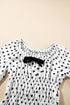 Polka Dot Puff Sleeve Square Neck Peplum Blouse