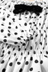 Polka Dot Puff Sleeve Square Neck Peplum Blouse