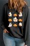 Polka Dot Pumpkin Ghost Print Graphic Sweatshirt