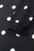 Polka Dot Raw Hem Pullover And Skort Dress Set