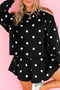 Polka Dot Raw Hem Pullover And Skort Dress Set