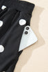 Polka Dot Raw Hem Pullover And Skort Dress Set