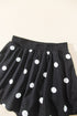 Polka Dot Raw Hem Pullover And Skort Dress Set