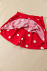 Polka Dot Raw Hem Pullover Skort Dress Set