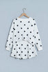 Polka Dot Raw Hem Pullover Skort Dress Set
