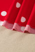 Polka Dot Raw Hem Pullover Skort Dress Set