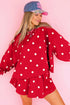 Polka Dot Raw Hem Pullover Skort Dress Set