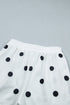 Polka Dot Raw Hem Pullover Skort Dress Set