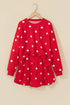 Polka Dot Raw Hem Pullover Skort Dress Set