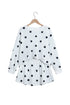 Polka Dot Raw Hem Pullover Skort Dress Set