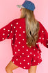 Polka Dot Raw Hem Pullover Skort Dress Set