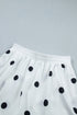 Polka Dot Raw Hem Pullover Skort Dress Set