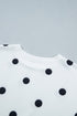 Polka Dot Raw Hem Pullover Skort Dress Set