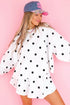 Polka Dot Raw Hem Pullover Skort Dress Set