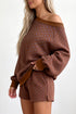 Polka Dot Relaxed Long Sleeve Top Drawstring Short Set