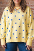 Polka Dot Round Neck Long Sleeve Graphic Sweatshirt