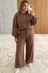 Polka Dot Round Neck Long Sleeve Lounge Set