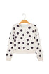 Polka Dot Round Neck Seam Detail Pullover Sweatshirt