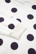 Polka Dot Round Neck Seam Detail Pullover Sweatshirt
