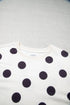 Polka Dot Round Neck Seam Detail Pullover Sweatshirt