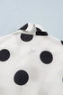 Polka Dot Ruffled Short Sleeve Half Button Mini Dress