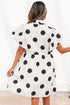 Polka Dot Ruffled Short Sleeve Half Button Mini Dress