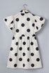 Polka Dot Ruffled Short Sleeve Half Button Mini Dress