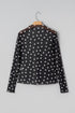Polka Dot Sheer Mesh Mock Neck Bodycon Long Sleeve Top
