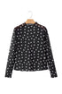 Polka Dot Sheer Mesh Mock Neck Bodycon Long Sleeve Top