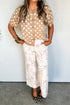 Polka Dot Short Sleeve Button Down Sweater Cardigan